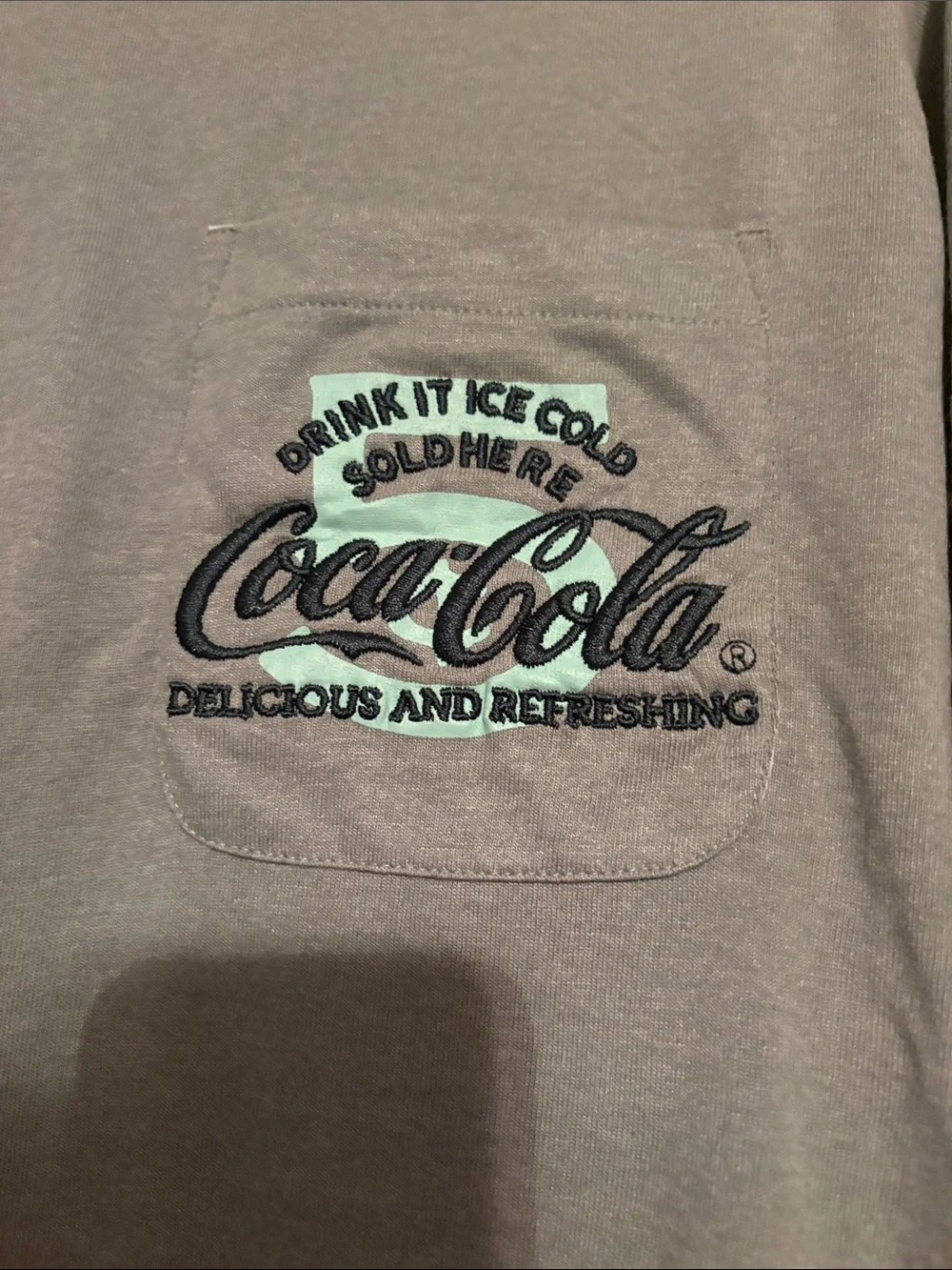 Coca Cola Men's Short Sleeve Pocket Tee - Sage Green NWT